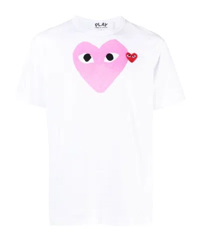 Comme Des Garçons Play Short-sleeved T-shirt In White