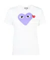 Comme Des Garçons Play Printed T-shirt And Logo Patch In White