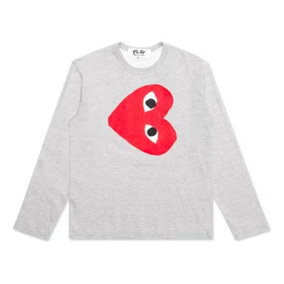 Comme Des Garçons Play Comme Des Garcons Play Side Heart Long Sleeves Tee 'grey' In Gray