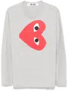 Comme Des Garçons Play Side Heart-print T-shirt In Grey