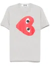 Comme Des Garçons Play Side Heart-print T-shirt In Grey