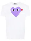 Comme Des Garçons Play Signature Heart Motif Cotton T-shirt In White