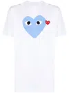 Comme Des Garçons Play Signature Heart Motifcotton T-shirt In White