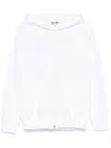 Comme Des Garçons Play Signature Heart-patch Hoodie In White