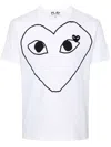 Comme Des Garçons Play Signature Heart Print Cotton T-shirt In 白色