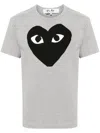 Comme Des Garçons Play Signature Heart Print Cotton T-shirt In Grey