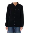 Comme Des Garçons Play Single-breasted Cardigan In Black