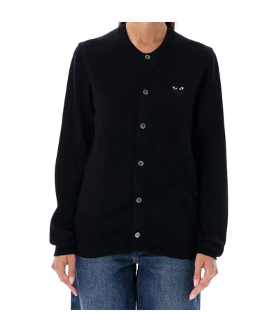 COMME DES GARÇONS PLAY COMME DES GARÇONS PLAY HEART PATCH CREWNECK CARDIGAN