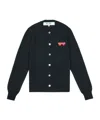 Comme Des Garçons Play Single-breasted Cardigan Sweater In Black