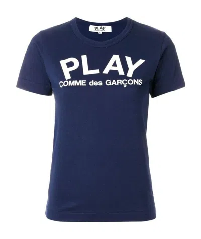 Comme Des Garçons Play Slim Fit Logo T-shirt In Purple