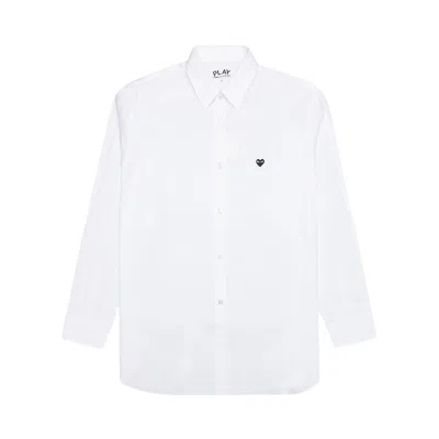 Pre-owned Comme Des Garçons Play Small Black Emblem Button Down 'black' | Men's Size S