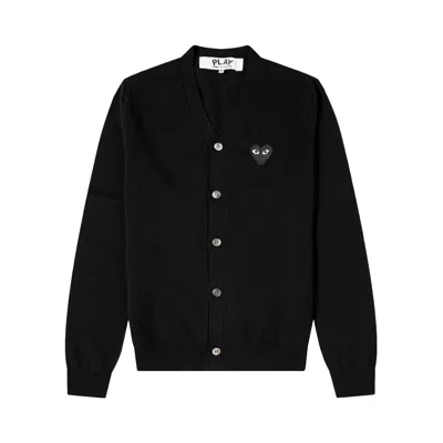 Pre-owned Comme Des Garçons Play Small Heart Cardigan 'black'