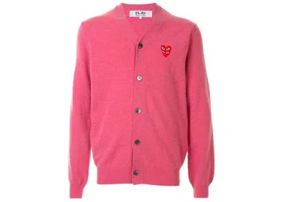 Pre-owned Comme Des Garçons Play Small Heart Cardigan In Pink