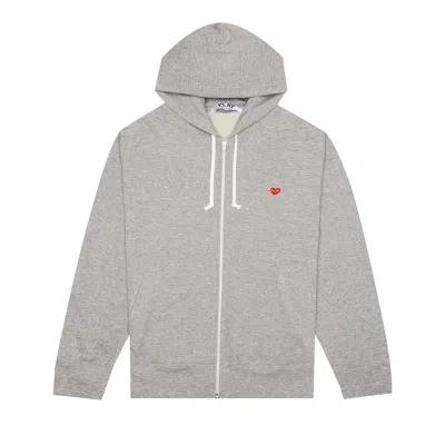 Pre-owned Comme Des Garçons Play Small Heart Hoodie 'grey'