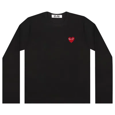 Pre-owned Comme Des Garçons Play Small Heart Long-sleeve T-shirt 'black' | Men's Size S