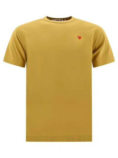 Comme Des Garçons Play "small Heart" T-shirt In Yellow