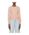 Comme Des Garçons Play Heart-patch Knitted Wool Cardigan In Pink