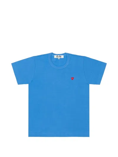 Comme Des Garçons Play Small Heart-patch T-shirt In Blue