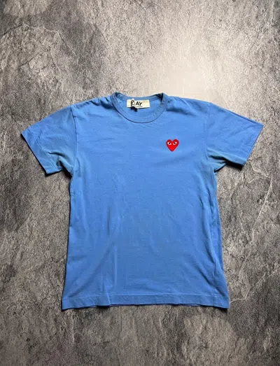 Pre-owned Comme Des Garçons Play Small Japan Heart Basic Logo Tee In Blue