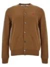 Comme Des Garçons Play Small Red Emblem Sweater, Cardigans Brown