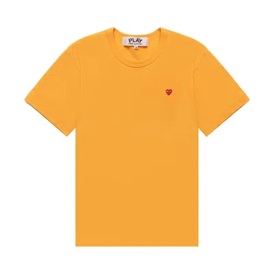 Pre-owned Comme Des Garçons Play Small Red Heart T-shirt 'yellow' | Men's Size Xl