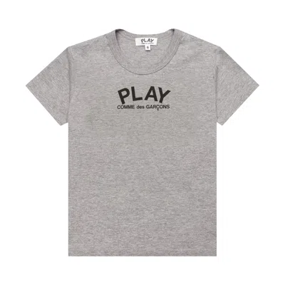Pre-owned Comme Des Garçons Play Small Text T-shirt 'grey' | Kid's Size 6