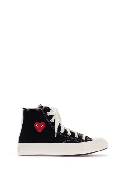 Comme Des Garçons Play Play Converse Cotton High Sneakers In Black