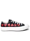 Comme Des Garçons Play Black Low-top Converse With Red Heart Sneakers Black In Black
