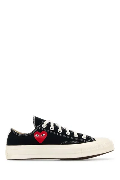 Comme Des Garçons Play Comme Des Garcons Play Heart-embroidered Canvas Sneaker In Black