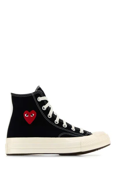 Comme Des Garçons Play Comme Des Garcons Play Canvas High-top Sneakers In Black
