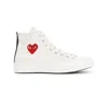 Comme Des Garçons Play High Top Canvas Sneakers In White