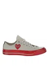 Comme Des Garçons Play Off-white & Red Converse Edition Chuck 70 Sneakers In White