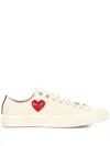 Comme Des Garçons Play Comme Des Garcons Play Ivory Canvas Comme Des Garã§ons X Converse Sneakers In White