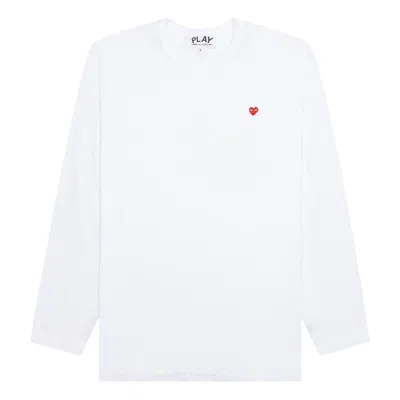Comme Des Garçons Play Comme Des Garcons Play Ss25 Small Heart Long-sleeve T-shirt 'white'