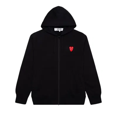 Pre-owned Comme Des Garçons Play Stacked Heart Hooded Sweatshirt 'black'