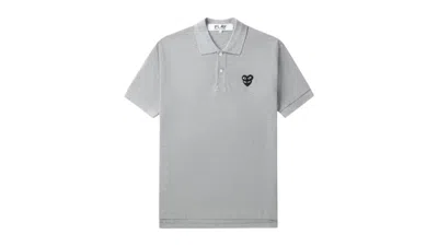 Pre-owned Comme Des Garçons Play Stacked Heart Polo Shirt In Grey