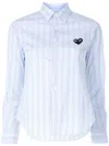 Comme Des Garçons Play Stripe-print Button-down Shirt In Blue