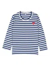 Comme Des Garçons Play Stripe-print Cotton T-shirt In Blau