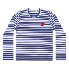 Comme Des Garçons Play Comme Des Garcons Play Striped Big Heart Long-sleeve T-shirt 'blue/white'