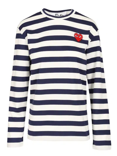 Comme Des Garçons Play Striped Cotton Sweater T-shirt Multicolor