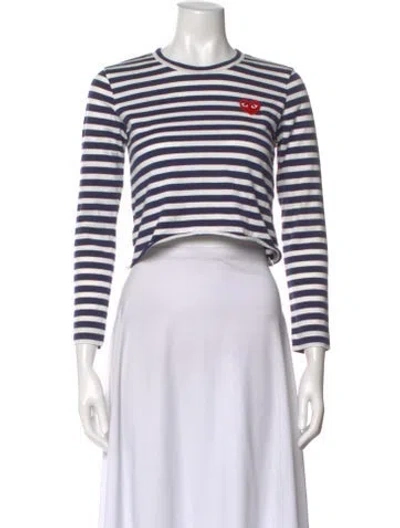 Pre-owned Comme Des Garçons Play Striped Crew Neck Sweater In Multi