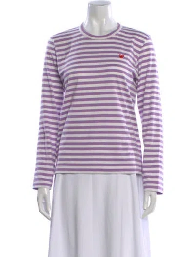 Pre-owned Comme Des Garçons Play Striped Crew Neck Top In Multi