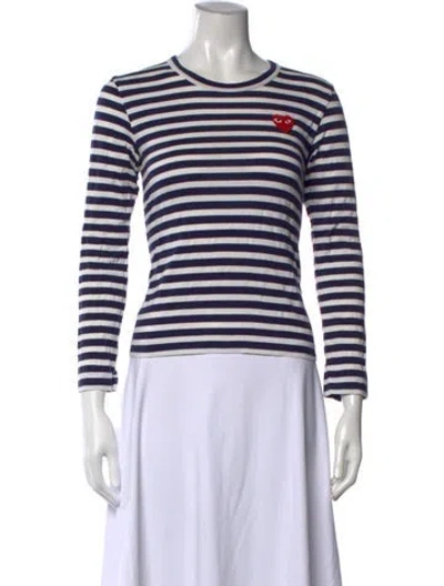 Pre-owned Comme Des Garçons Play Striped Crew Neck Top In Multi
