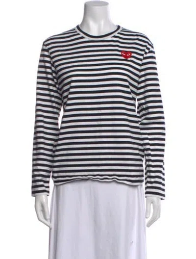 Pre-owned Comme Des Garçons Play Striped Crew Neck T-shirt In Black/white