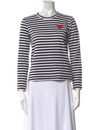 Pre-owned Comme Des Garçons Play Striped Crew Neck T-shirt In Black/white