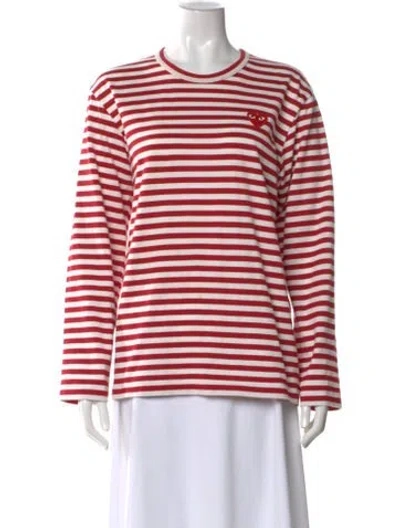 Pre-owned Comme Des Garçons Play Striped Crew Neck T-shirt In Multi