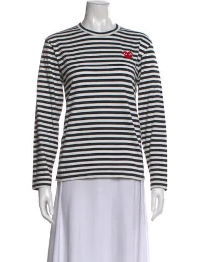 Pre-owned Comme Des Garçons Play Striped Crew Neck T-shirt In Multi