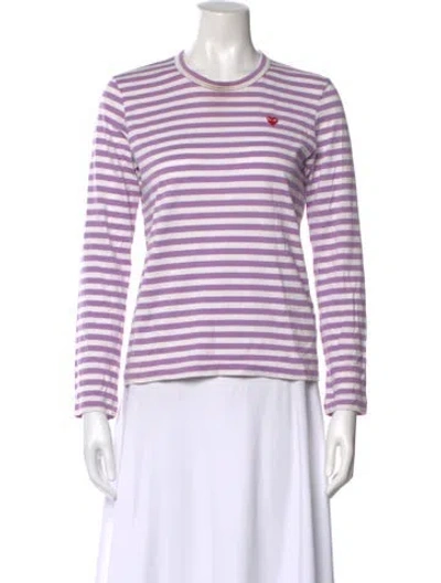 Pre-owned Comme Des Garçons Play Striped Crew Neck T-shirt In Multi