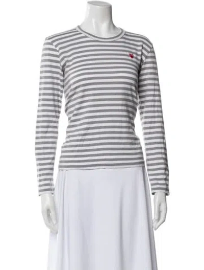 Pre-owned Comme Des Garçons Play Striped Crew Neck T-shirt In Multi