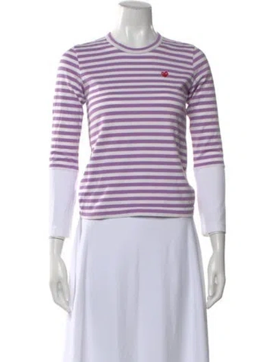 Pre-owned Comme Des Garçons Play Striped Crew Neck T-shirt In Multi